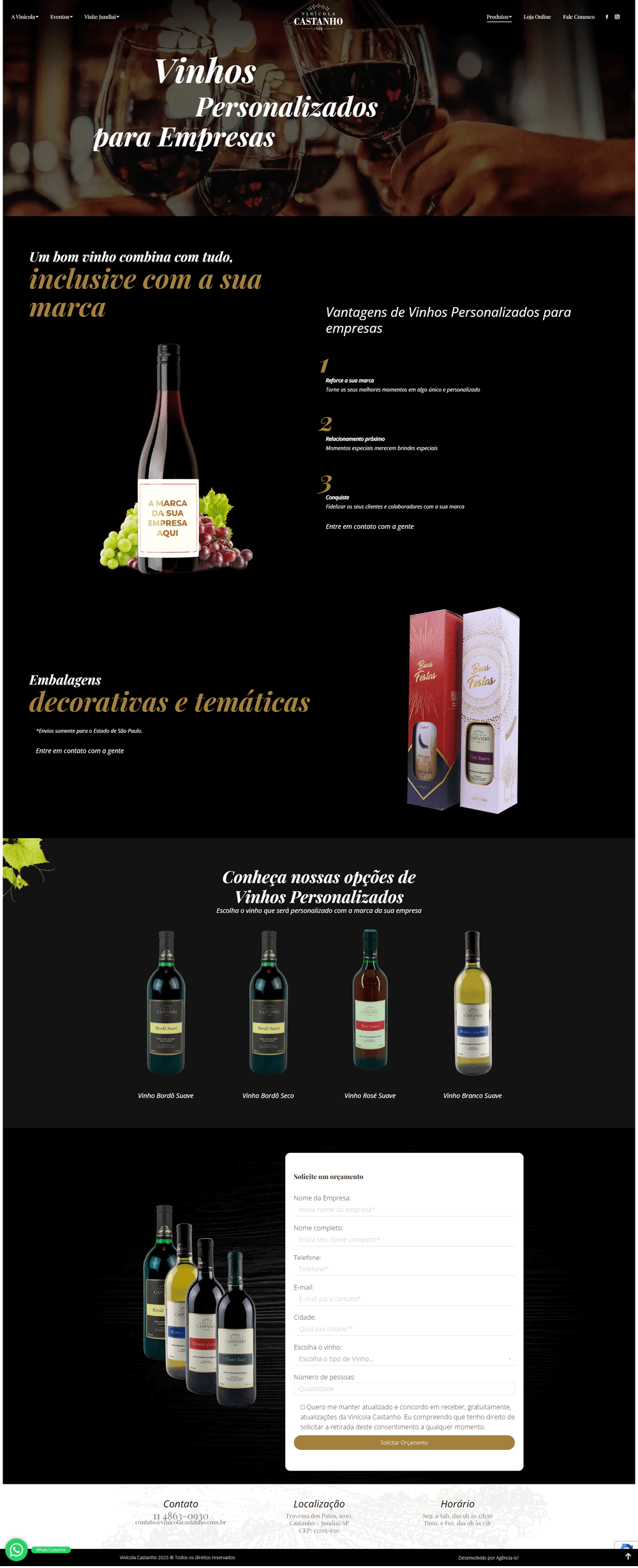 Site institucional Vinícola Castanho