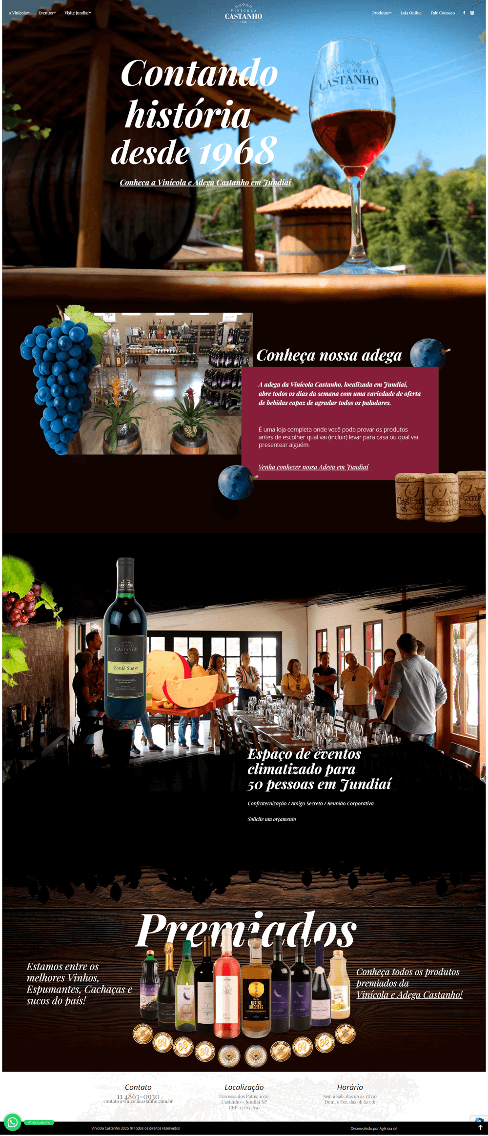 Site institucional Vinícola Castanho