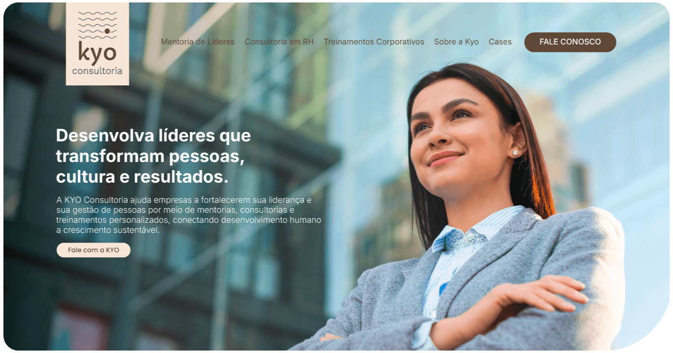 seção do site institucional da KYO Consultoria